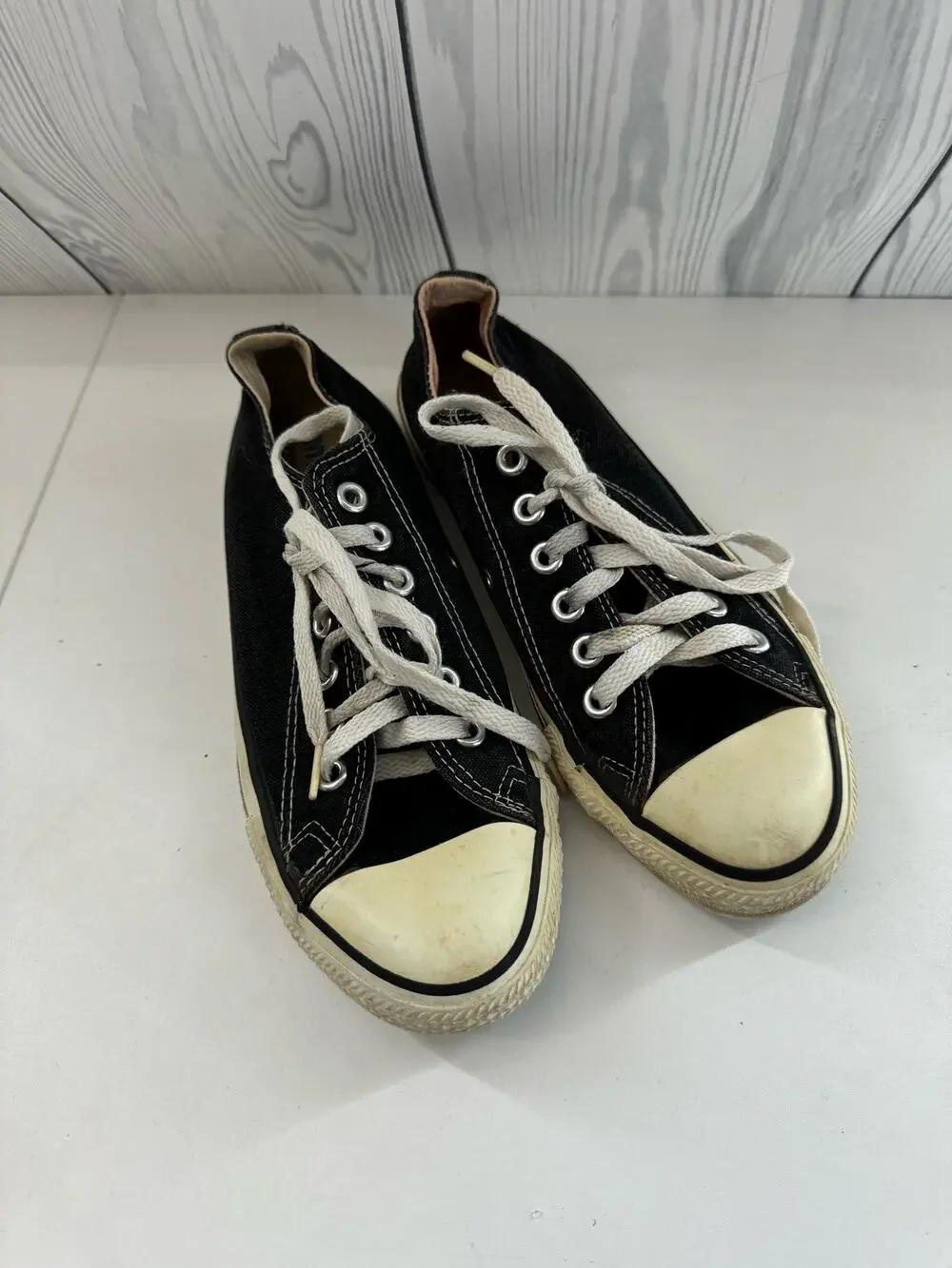 Vtg 80s 90s Converse Mens Sz 5.5 Women’s 7.5 Black Low Top All Star USA Sneakers